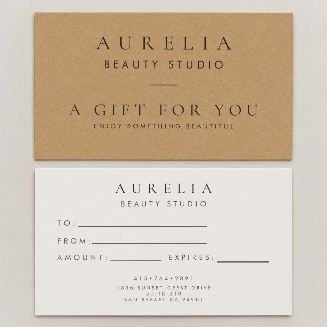 Kraft Paper Minimal Simple Gift Certificate (Creator Uploaded)