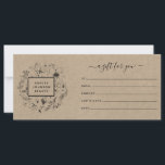 Kraft Paper Modern Botanical Gift Certificate<br><div class="desc">Designed as part of my bestselling Modern Botanical Blush Black Business Set, this Gift Certificate features hand drawn botanicals and script typography, on a faux kraft paper texture, designed as closely as possible to match the Zazzle Kraft paper (but no guarantees if it doesn't match exactly.) All the business contact...</div>