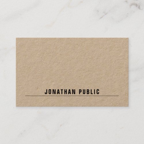 Kraft Paper Modern Elegant Simple Template Luxury Business Card