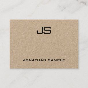Kraft Paper Modern Professional Monogram Elegant Business Card