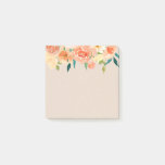 Kraft Paper Peach Florals Rustic Chic Post-it Notes at Zazzle