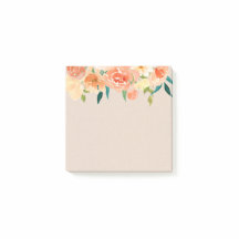 Kraft Paper Peach Florals Rustic Chic
