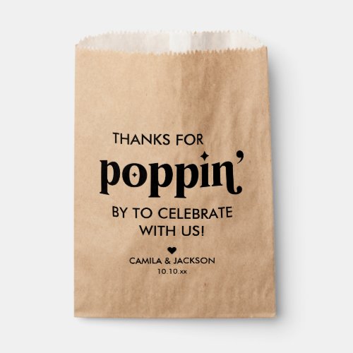 Kraft Paper Popcorn Wedding Favor Bag