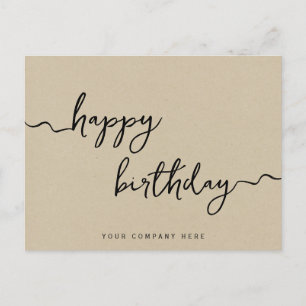 Kraft Paper Professional Happy Birthday Postcard