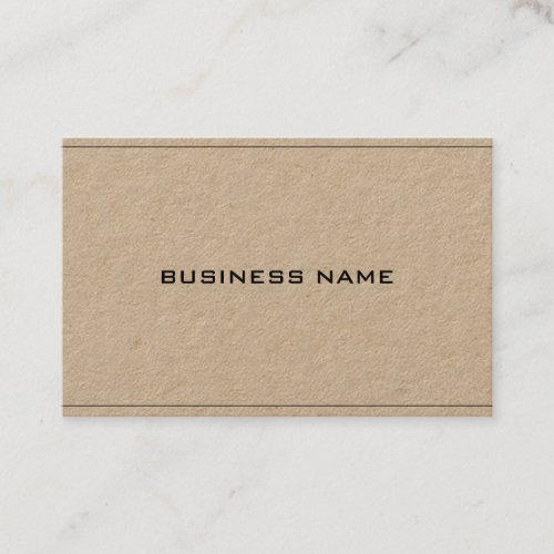 Kraft Paper Real Sophisticated Modern Company Business Card
