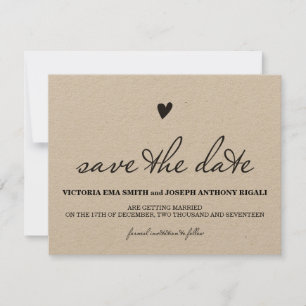 Kraft Paper Save The Date Card
