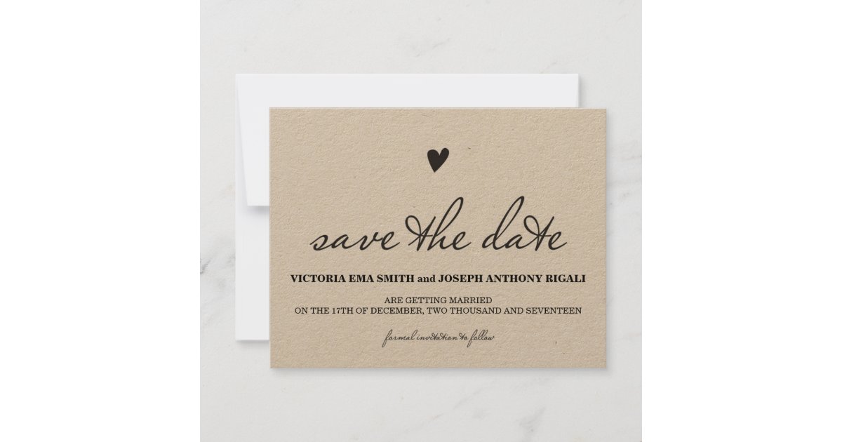 Kraft Save the Date Cards