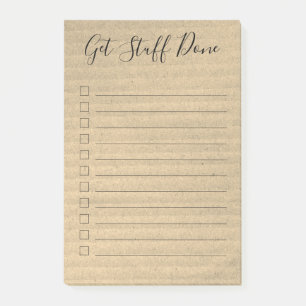 Kraft paper Script Get stuff Done to do list Post-it Notes