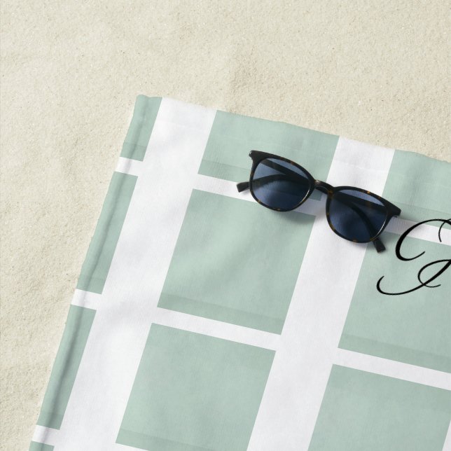 Kraft Paper Script Wedding Return Address Beach Towel (In Situ)
