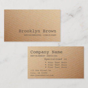 Kraft Paper Simple Rustic Minimalist Vintage  Business Card