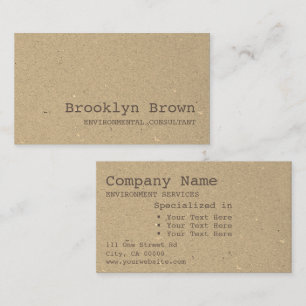 Kraft Paper Simple Rustic Minimalist Vintage  Business Card