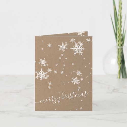 Kraft Paper Snowflakes Merry Christmas Holiday Card