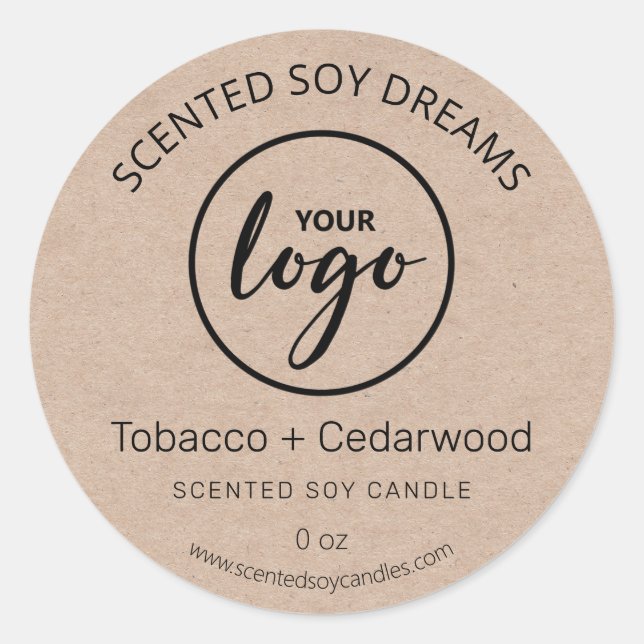 Kraft Paper Soy Candle Labels (Front)