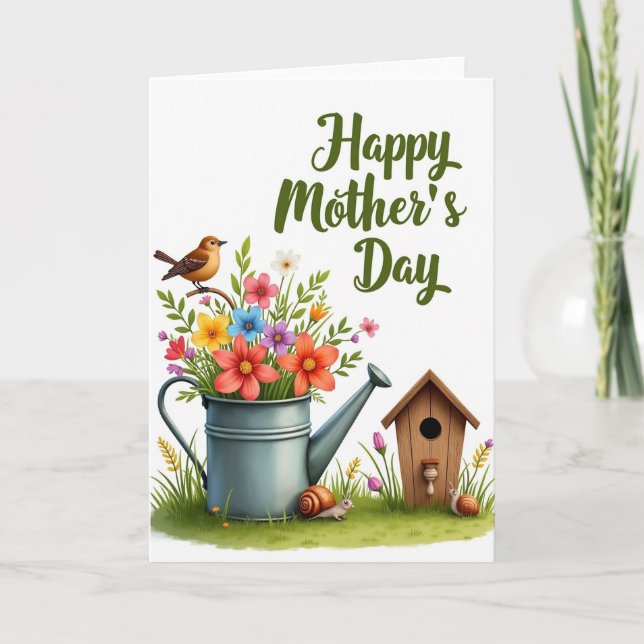 Kraft Paper Springtime Blooms Card (Front)