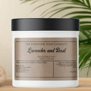 Kraft paper style black text soap cosmetics label