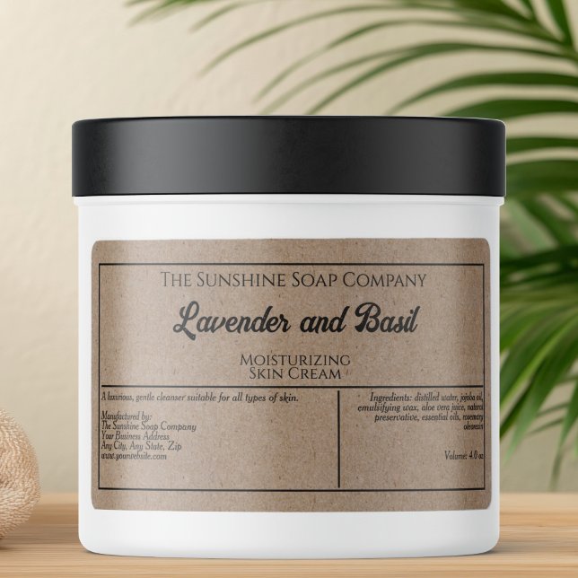Kraft paper style black text soap cosmetics label (Creator Uploaded)
