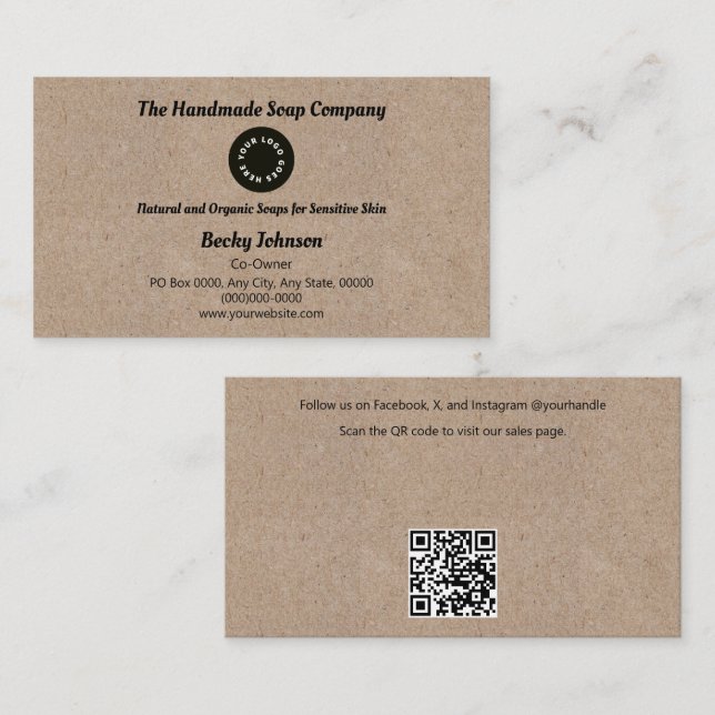 Kraft Paper Style Business Card (Front/Back)