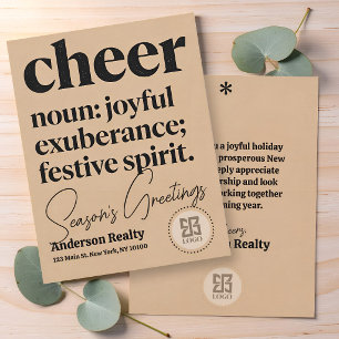 Kraft Paper Style Corporate Business Logo Note Card