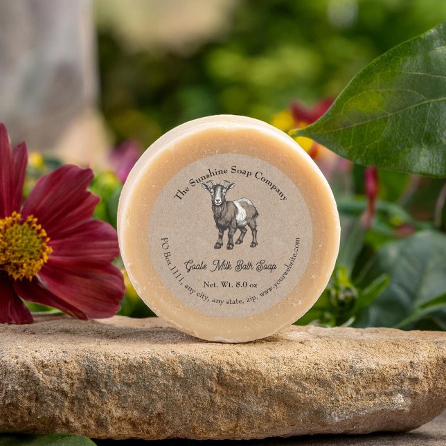 Kraft paper style Goat's Milk Soap Cosmetics Label (Creator Uploaded)