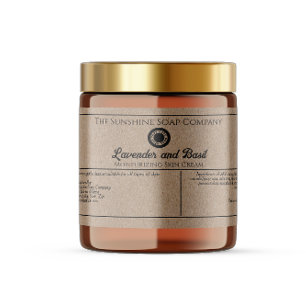Kraft paper style soap cosmetics label with logo