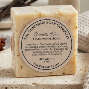 Kraft paper style soap cosmetics packaging label