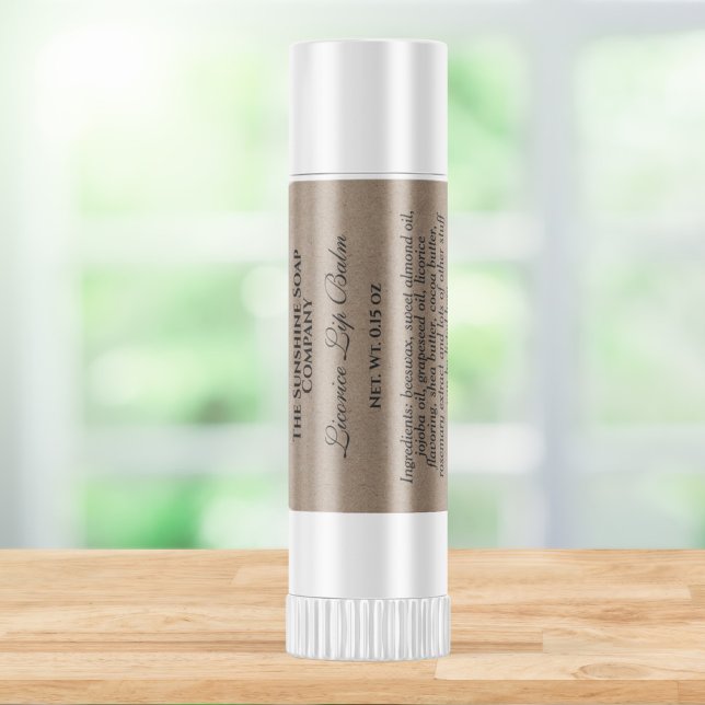Kraft paper style waterproof lip balm label (Creator Uploaded)