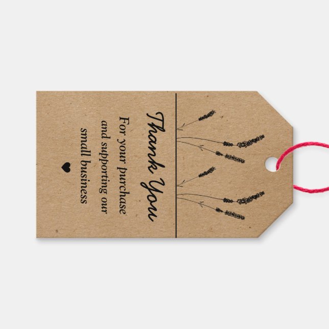 Kraft paper thank you gift tags (Front (Horizontal))