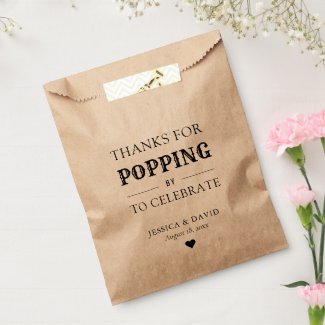 Kraft Paper Thanks for Popping by Popcorn Bags