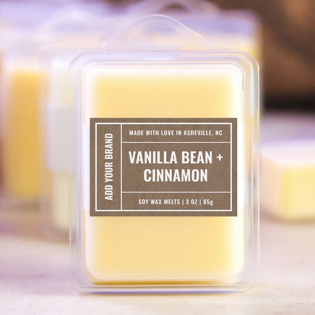 Kraft Paper Wax Melt Minimalist Modern 3x2" Label  (Creator Uploaded)