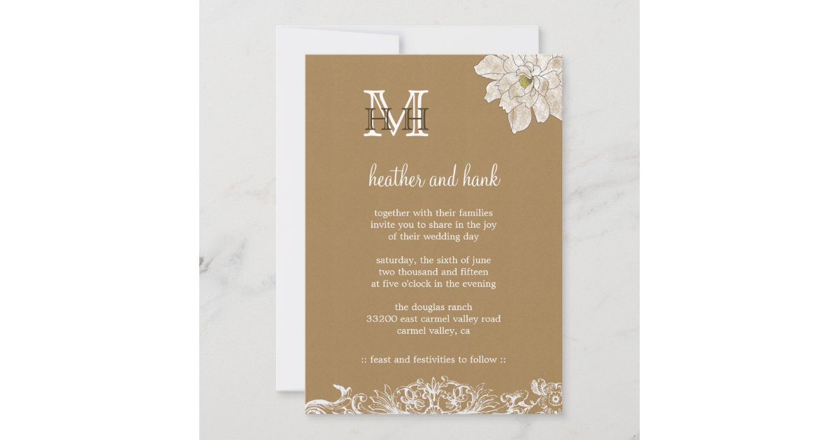 Kraft Paper Wedding Invitation
