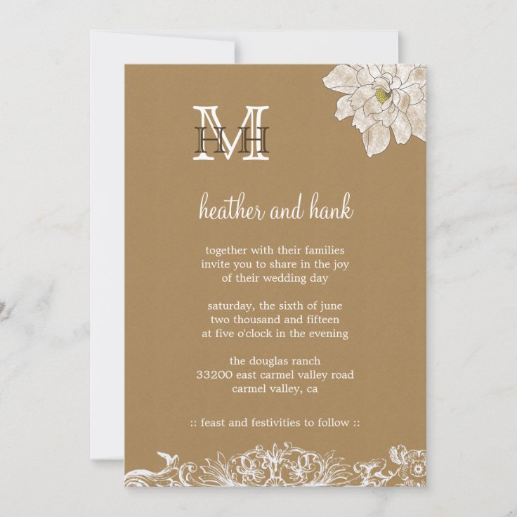 Kraft Paper Wedding Invitation Zazzle