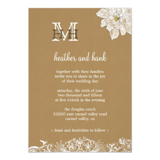 Kraft Paper Wedding : Invitation | Zazzle