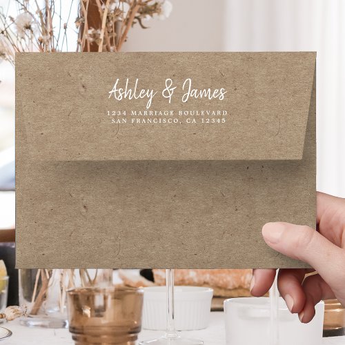 Kraft Paper Wedding Return Address Envelope