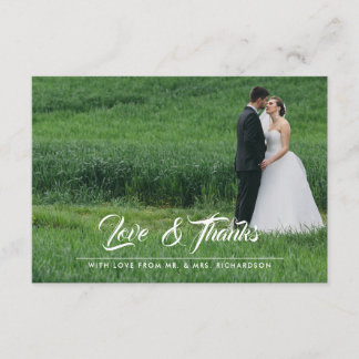 Kraft Paper Wedding Thank You Photo Card