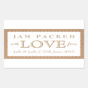 Kraft Paper White Wedding Favor Jam Jar Sticker