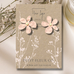 Kraft Paper Wildflowers QR Jewelry Display Card