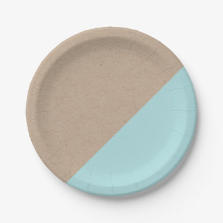 Kraft & pastel dipped disposable paper plate