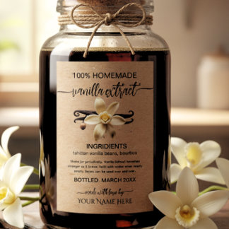 kraft Personalized Homemade Vanilla Extract Label
