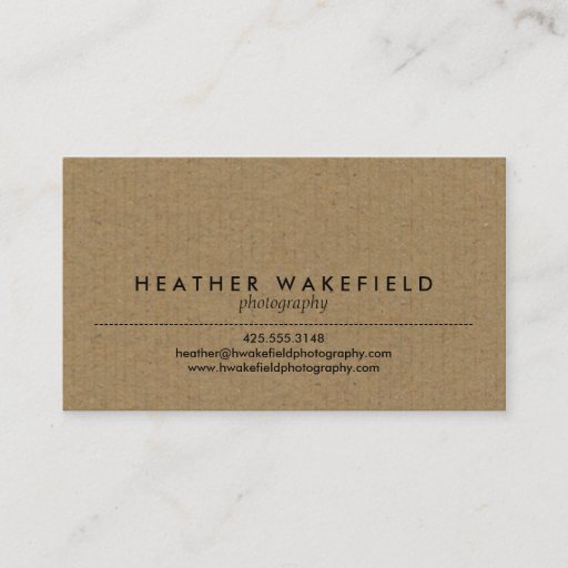 Customizable Kraft & Photo Calling Card Business Card Template