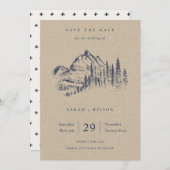 Kraft Pine Mountain Sketch Save The Date Card (Front/Back)