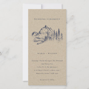 Kraft Pine Woods Mountain Sketch Wedding Invite