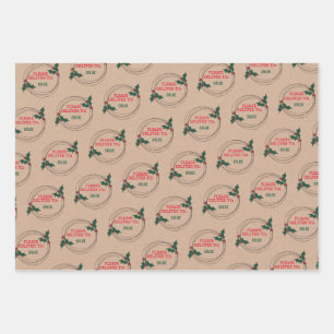 Kraft Please Deliver To, Customised Christmas Wrapping Paper Sheets