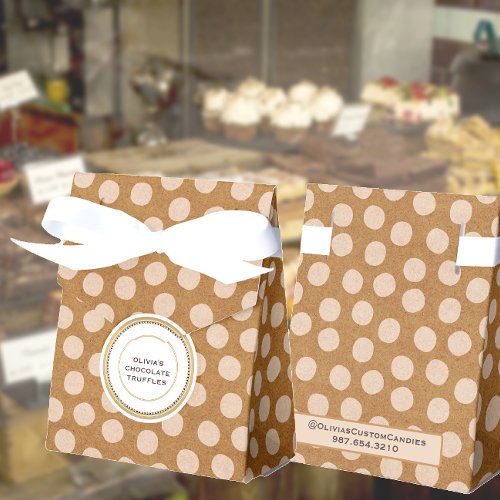 Kraft Polka Dot Bakery Mini Gift Bag Favor Boxes