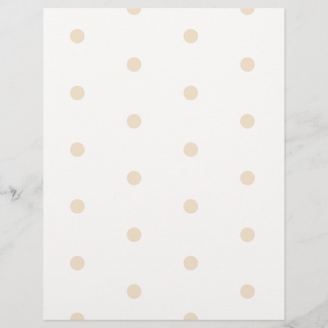 Kraft Polka Dots on White Stationery (Front)