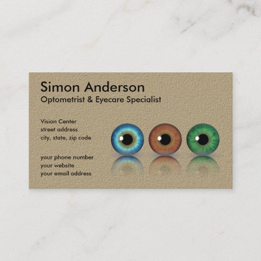 Customizable Professional Eyeballs Optometry Business Cards