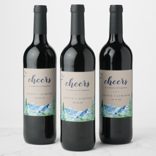 Kraft Rocky Mountain Cheers Wedding Wine Labels