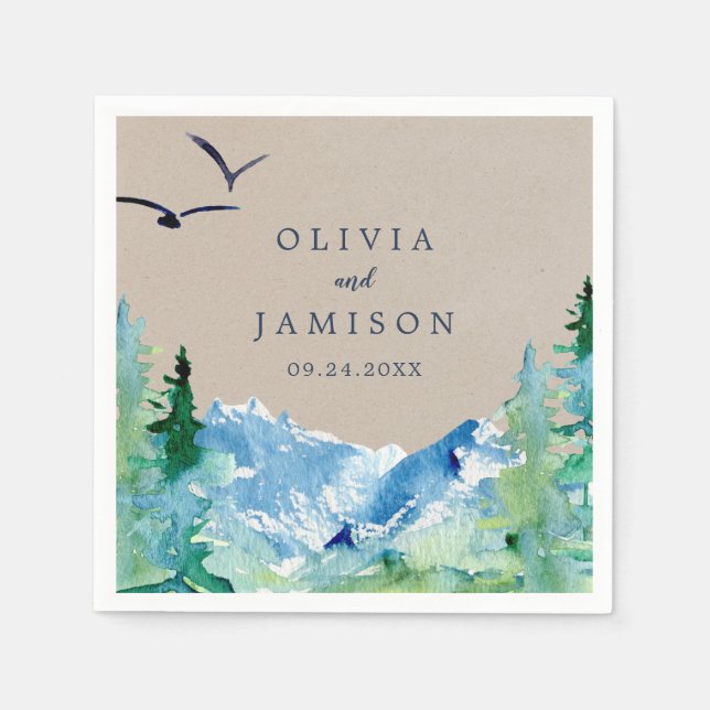 Kraft Rocky Mountain Destination Wedding Napkins (Front)