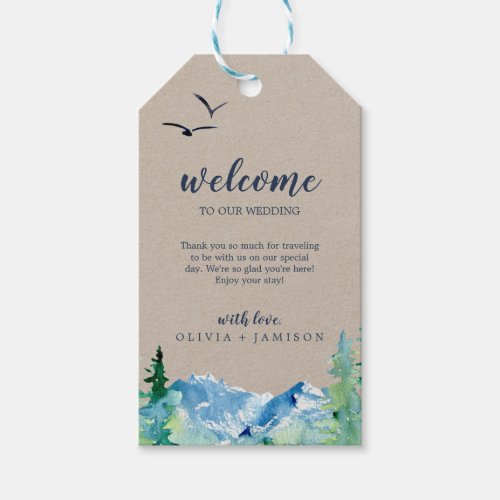 Kraft Rocky Mountain Destination Wedding Welcome Gift Tags