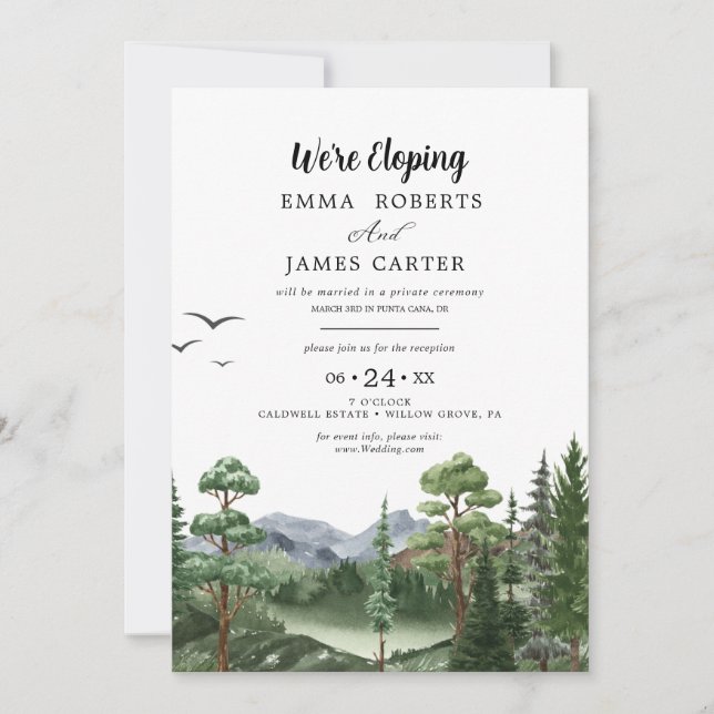 Kraft Rocky Mountain | Elopement Reception  Invitation (Front)