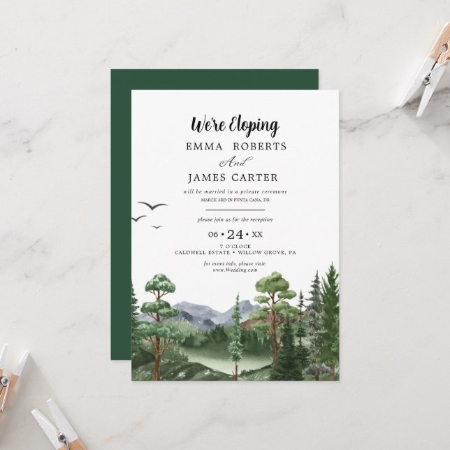 Kraft Rocky Mountain | Elopement Reception  Invitation (Front/Back In Situ)